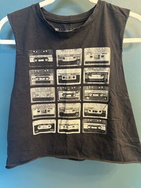 Prince Peter Collection Black Sleeveless Tee with White Cassette Grid